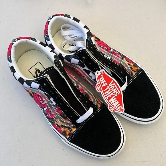 VANS | Old Skool Rose Animal Checkered Print Shoes - Picture 2 of 7
